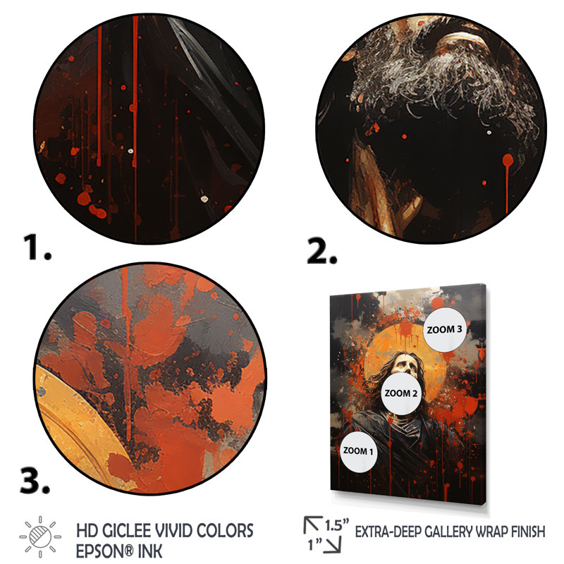 «Christianism Jesus Rosegold Circles», H 20 po x l 12 po x P 1 po, Cadre simple noir
