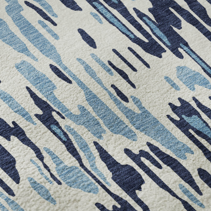 Premium Machine Washable Jahnke AMF986 Stripes Rug, Rectangle 1'8" x 2'6"