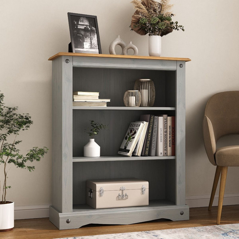 Brunsville 100cm H x 81cm W Solid Wood Standard Bookcase