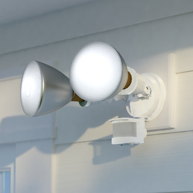 Projecteur de sécurité d'extérieur 150 watts Dusk to Dawn avec capteur de mouvement (paquet de 1), Blanc