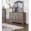 Commode en bois antique et miroir pour chambre à coucher