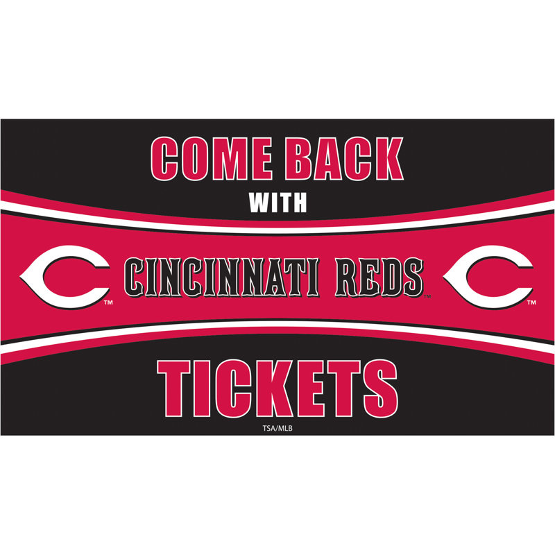 Tapis en PVC Cincinnati Reds Come Back with billets, 28 po x 16 po