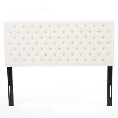 Tête de lit capitonnée capitonnée de conception moderne à boutons, tête de lit réglable en bois massif, tête de lit en bois massif avec pieds en métal durables dans la chambre à coucher