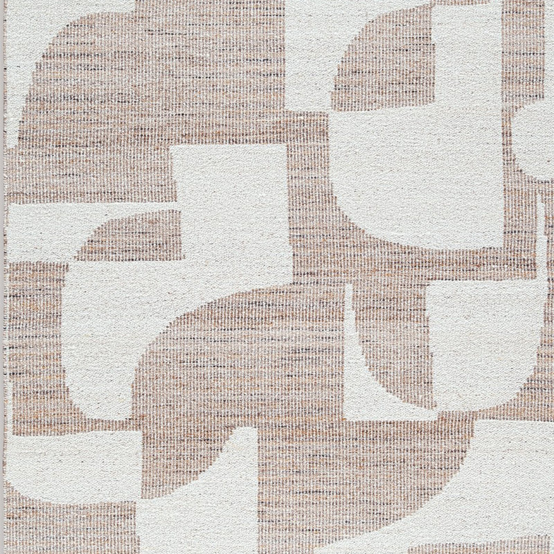 Tapis Jimmy, polyester à motif abstrait, dos en coton, brun beige, Rectangle 5 pi x 7 pi