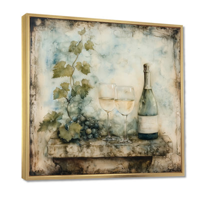 Farmhouse Wine Garden I - Wine & Champagne Wall Art Living Room
