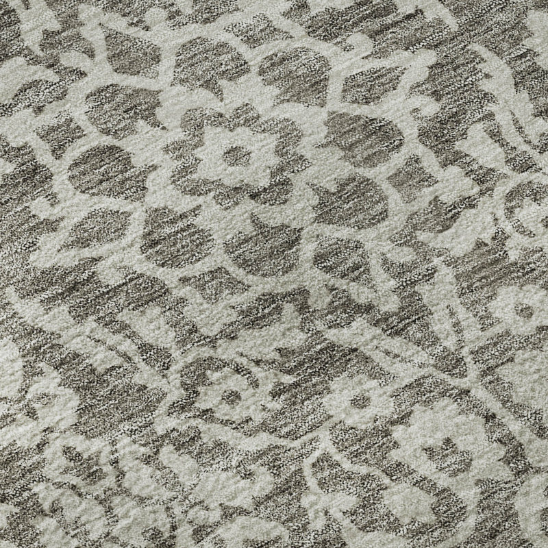 Premium Machine Washable Prisco Taupe Rug, Rectangle 1'8" x 2'6"