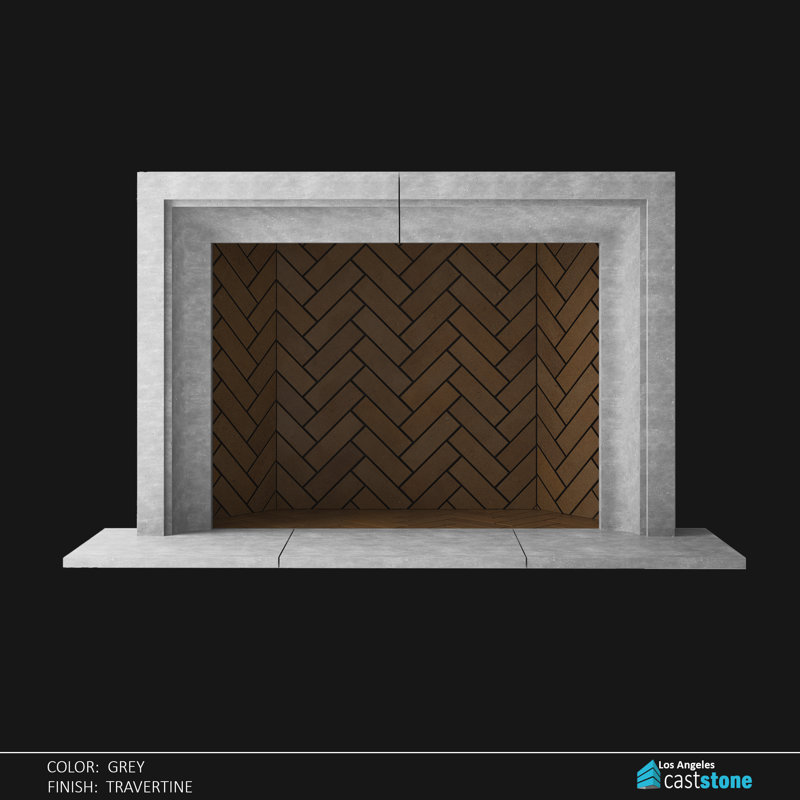 Rio Fireplace Surround, Gray Travertine