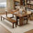 Light-walnut Rectangular Solid Wood Desk-109514468
