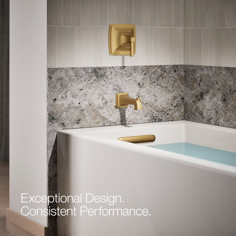 Riff Wall-Mount Diverter Bath Spout, Vibrant Brushed Moderne Brass