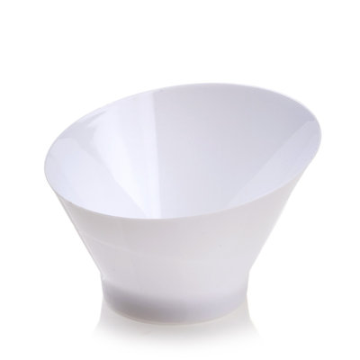 Restaurantware-7 Ounce Plastic Serving Bowls, 100 Round Incline Bowls - Disposable, Small, White Plastic Round Bowl, Unique Design, For Soups, Appetizers, Or Desserts