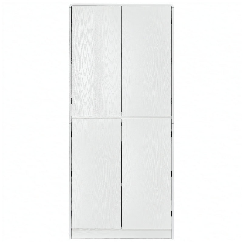 Grand garde-manger de style campagnard de 72 pouces avec 8 tablettes de porte réglables, un design incurvé et un tiroir caché pour un rangement polyvalent