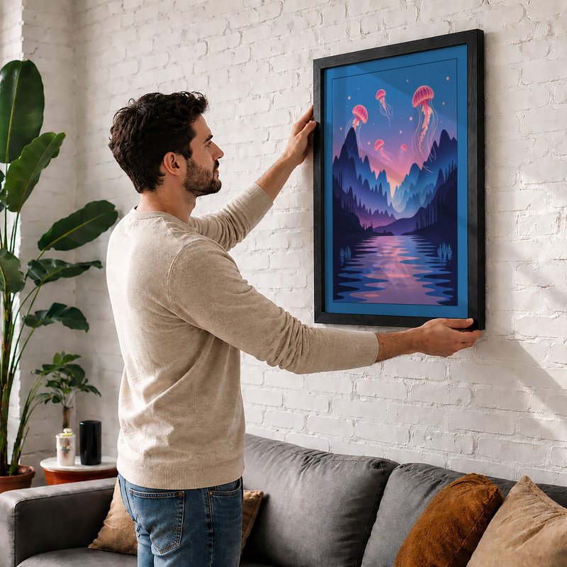 Jellyfish Dusk Fantasy & Sci-Fi - Print, Unframed, A1 - 84.1 x 59.4 cm