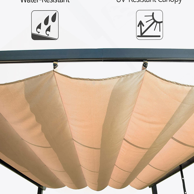 Pergola rétractable en aluminium avec abri de soleil pour patio avec auvent résistant aux intempéries pour terrasse de jardin