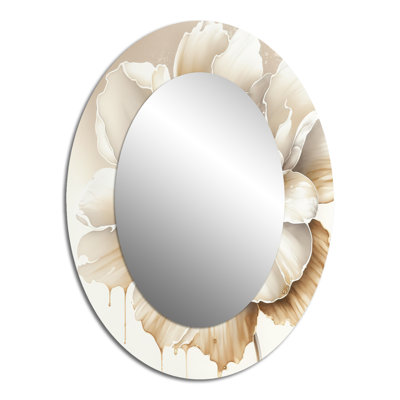 Miroir mural Blooming Beige Floral Design II - Beige