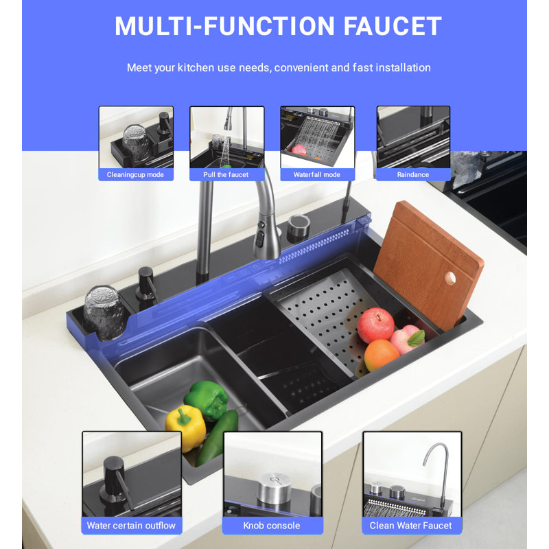 29.5'' L Stainless Steel Kitchen Sink