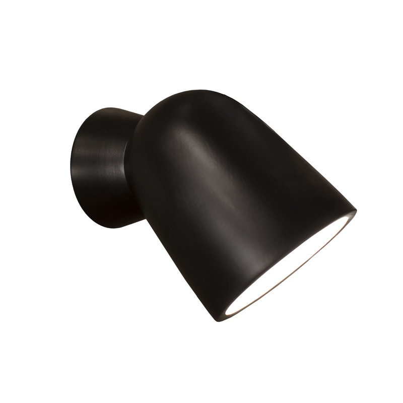 Baleskie Ceramic Wall Light, Carbon Matte Black, No
