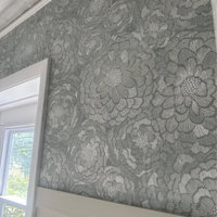 Darrin Zen Dahlia 16.5' L x 20.5 W Peel and Stick Wallpaper Rol Steelside Color: Green/Taupe