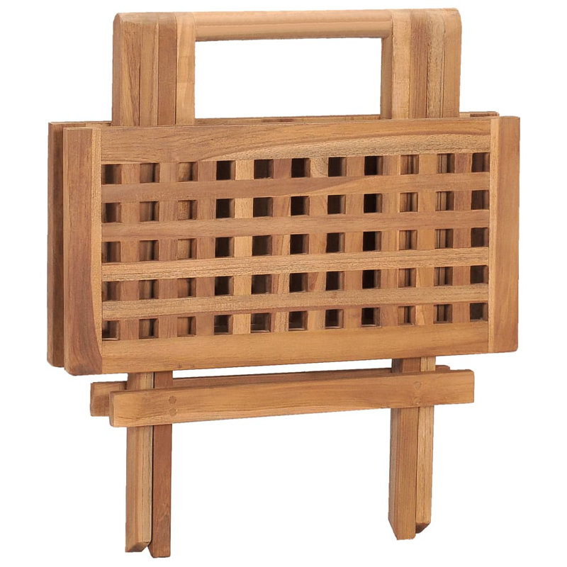  Ensemble repas d'extérieur en bois de teck teck moyen pliable, Anthracite, Brun