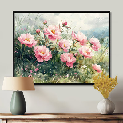 Melvina, pivoines et prairie d'été I - pivoines, art mural