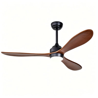 Modern 52" Black Ceiling Fan with Light
