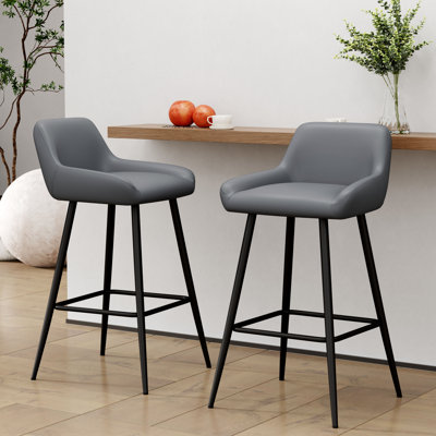 Upholstered Counter Stool With Metal Frame