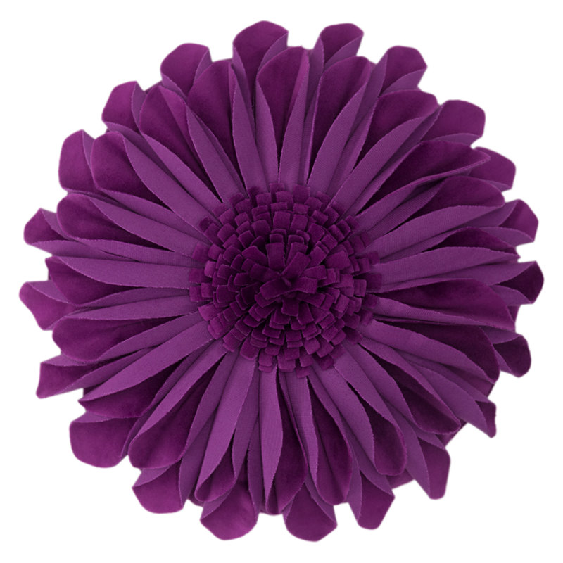  Housse et insert de coussin décoratif en tournesol Appliqued, Mauve rouge-velours, Carré 12 po