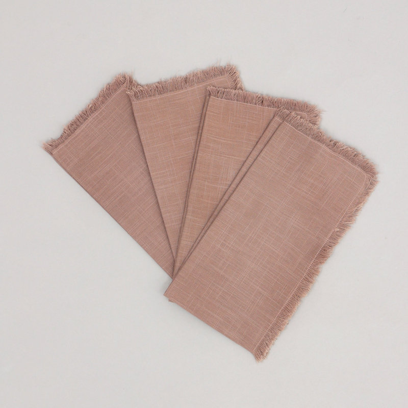 Cotton Napkins Set of 4-20x20 Inch, Classic Dinner Napkins, Brown