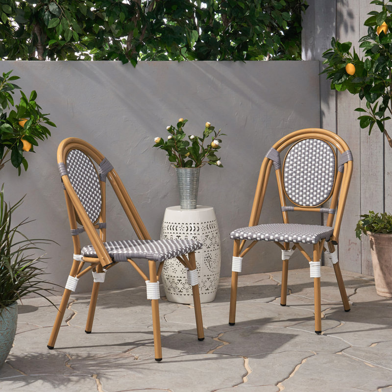 Chaise French (ensemble de 2), Blanc / Gris