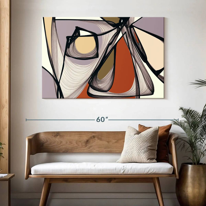 Avery Mid Century Modern Abstract II, H 32 po x l 48 po
