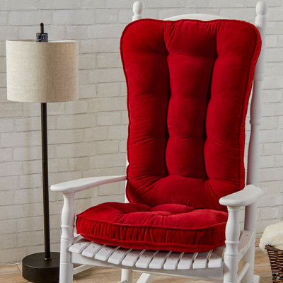 Reversible Microfiber Rocking Chair Cushion Set
