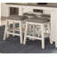 Ensemble repas 5 pièces à hauteur de comptoir avec table multifonctionnelle et 4 tabourets, revêtement en chenille et garniture cloutée-2111633565-2111633566-2111633536