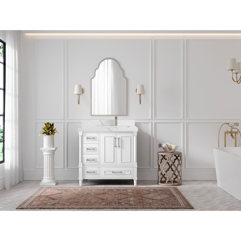 Ensemble de meuble-lavabo simple 36 po Aberdeen, Calacatta Laza
