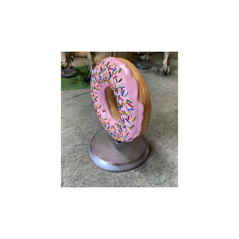 Jadeth Pink Donut Over Sized Statue