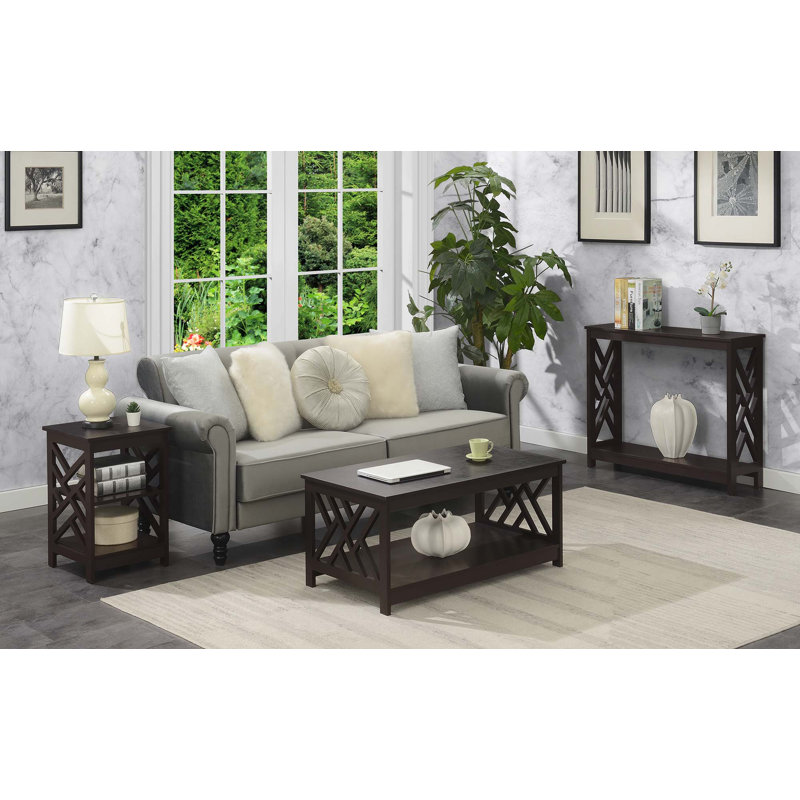 Table de bout avec rangement Hartin, Espresso