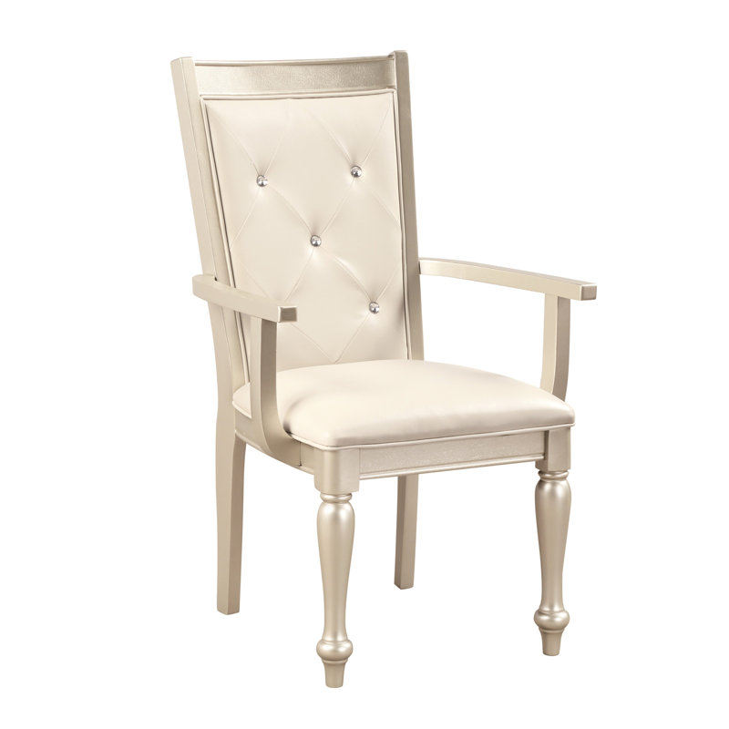 Fauteuil argenté avec dossier en cristal pour chaises de salle à manger grandeur