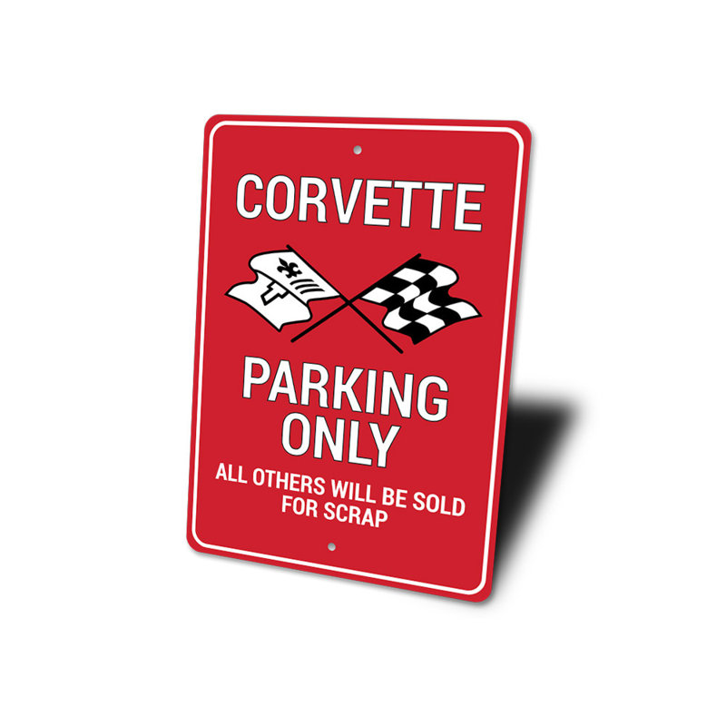 Enseigne en aluminium Corvette, H 18 po x l 12 po x P 0,06 po