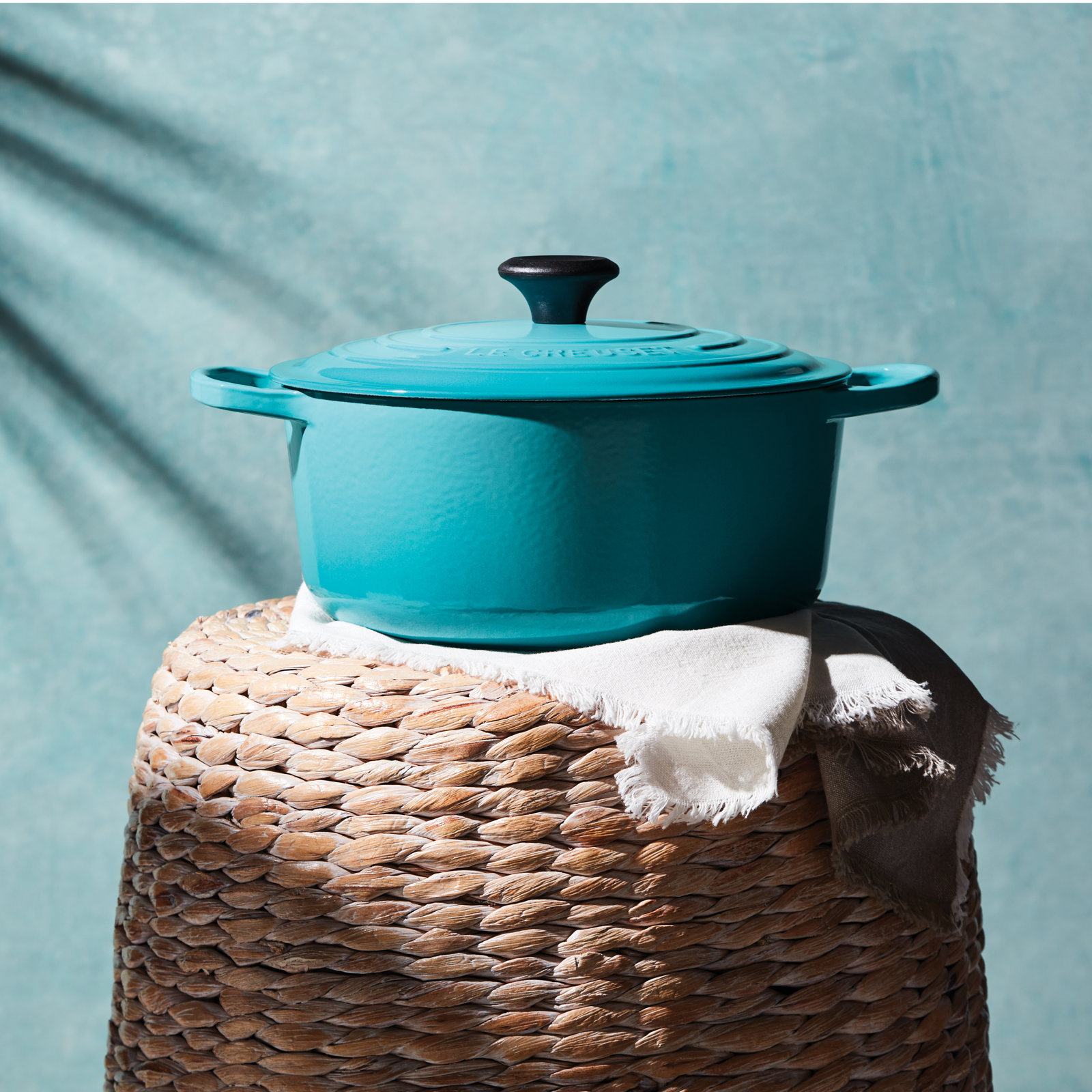 Le Creuset Enameled Cast Iron Dutch Oven, 6.75 quarts, Caribbean/Black