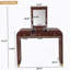 Meuble-lavabo classique en bois avec miroir rabattable, coiffeuse 3 en 1 avec 2 tiroirs et espace de rangement pour la chambre à coucher, espresso-1577560352