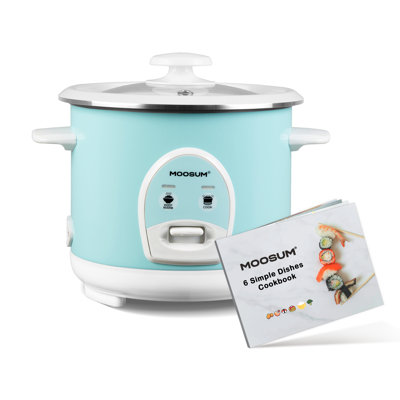 Electric Rice Cooker with One Touch for Asian Japanese Sushi Rice, 3-cup Uncooked/6-cup Cooked