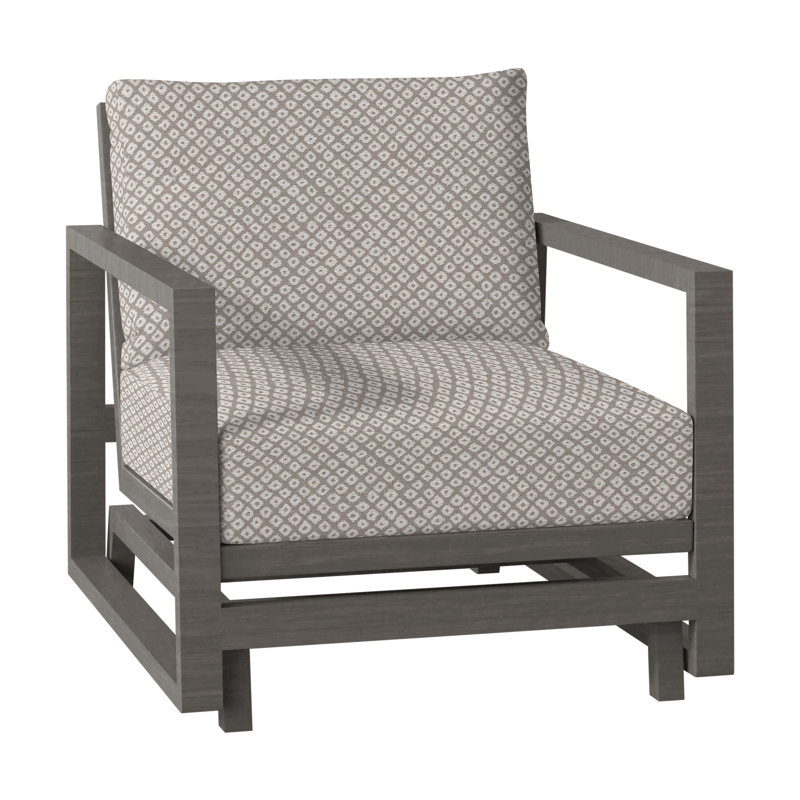 Avondale Patio Lounge Chair with Cushions, Slate Grey, No Welt, Avila Natural White