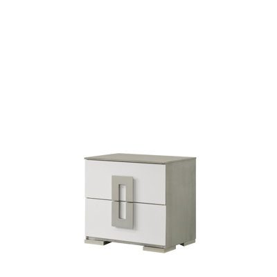 Table de chevet pour chambre à coucher en blanc - 2 tiroirs spacieux pour plus de commodité, 2 tables de chevet modernes et solution de rangement