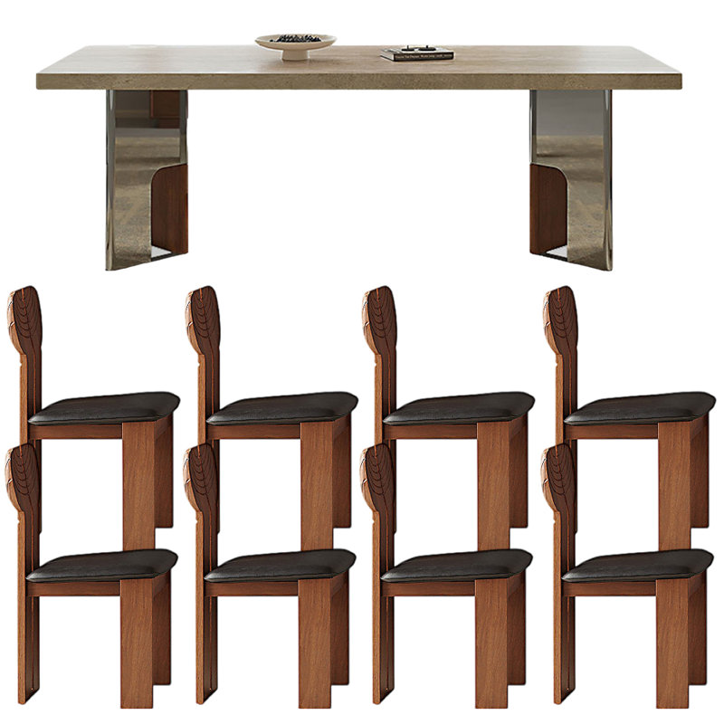 French style retro rectangular dining table sets