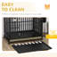 Chenil en métal de grande race avec mouvement verrouillable et base sanitaire avec roulettes pour abri pour chien, lavable, 45 po x 29,5 po x 35 po, pour grands chiens
