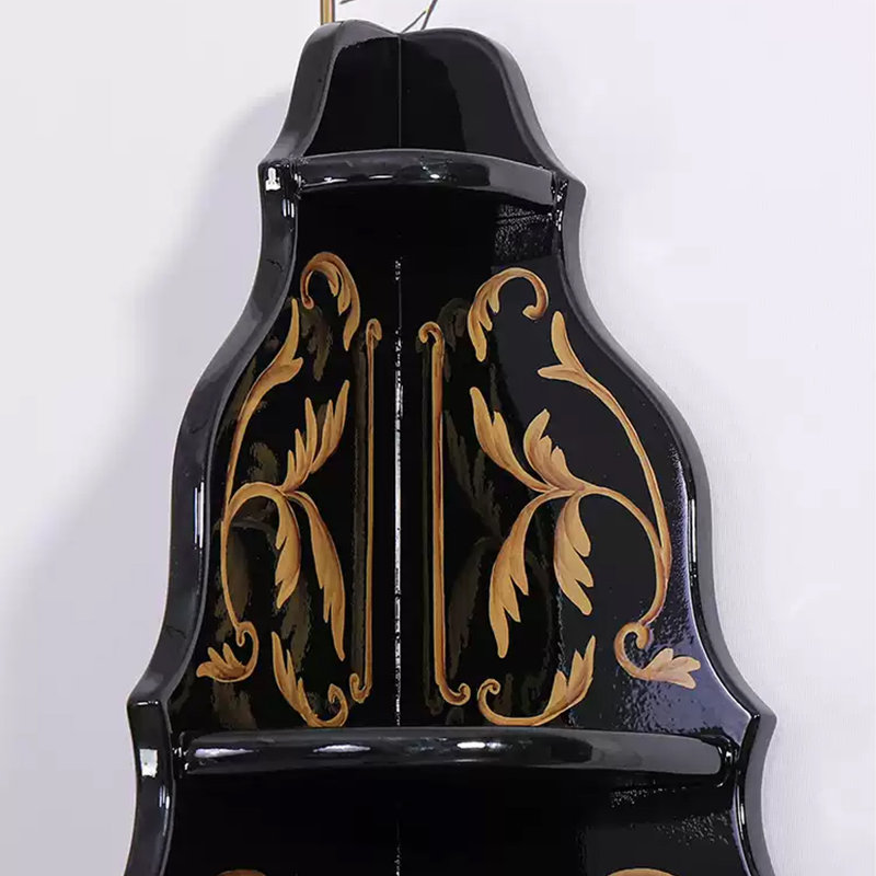 Armoire de coin moderne en bois massif noir