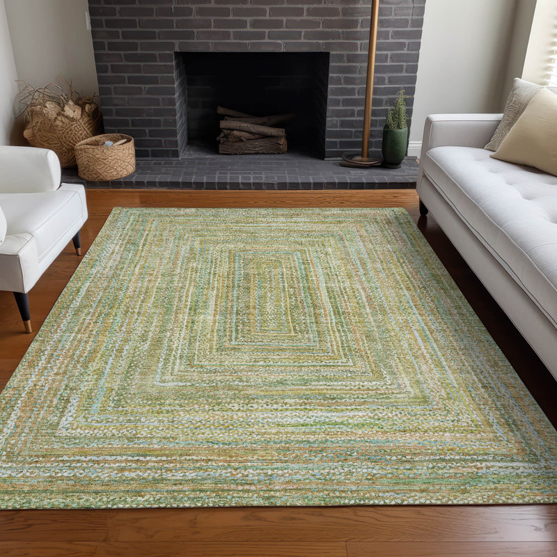 Tapis intérieur / extérieur Xhevrie lavable à la machine, Rectangle 2 pi 6 po x 3 pi 10 po