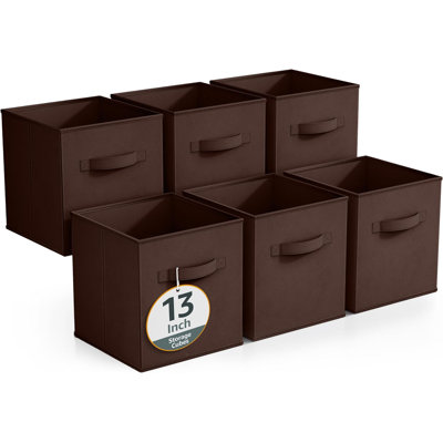 Sorbus 6 Pack 13 Inch Foldable Storage Cubes with Handle- for Organizing Home, Shelves, Nursery, Playroom, Closet and More, Aqua