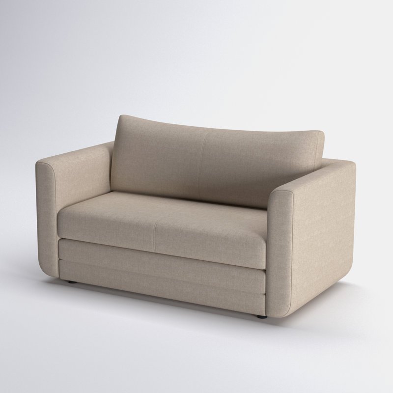 Jalyn Twin 50'' Upholstered Futon, Beige Polyester