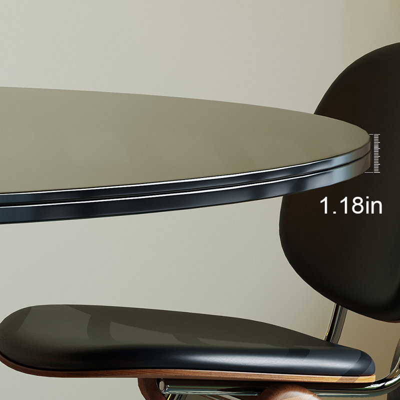 Retro-style solid wood round dining table, 29.52"H x 39.37"L x 39.37"W