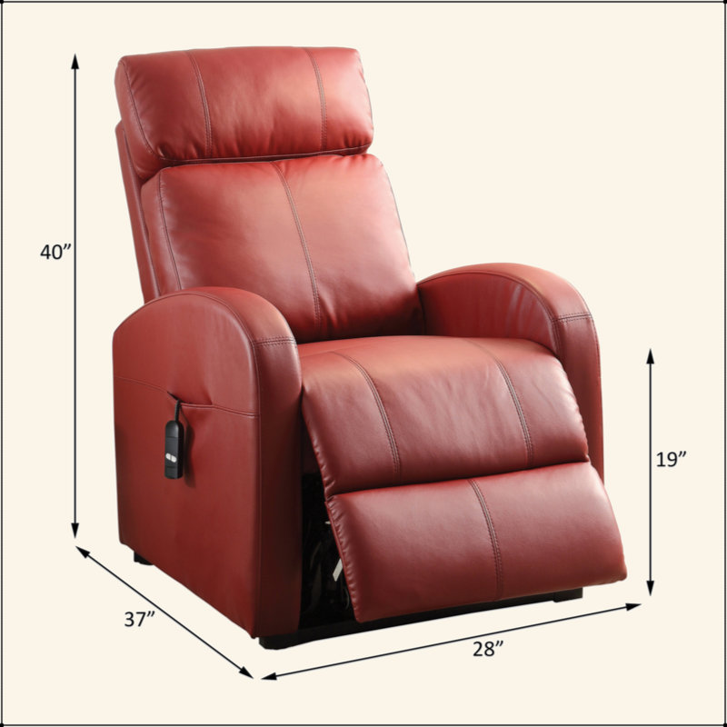 Fauteuil inclinable en polyuréthane rouge avec lève-personne électrique