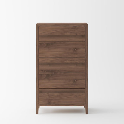 Isabella Mid Century 5 Drawer Chest - American Black Walnut